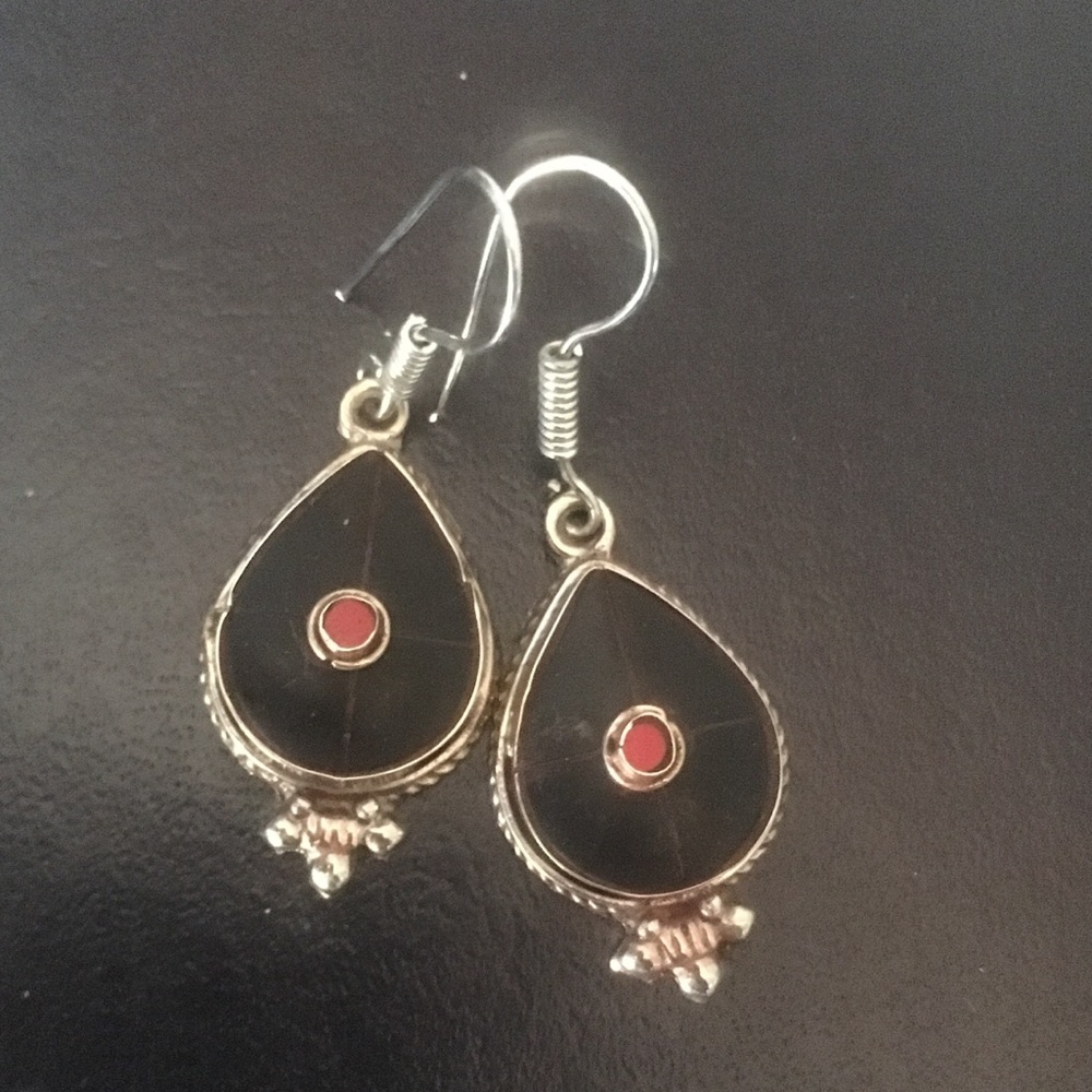 Nepali earrings light handmade stone jewelry